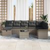 vidaXL Garten-Sofa-Set mit Kissen mit Speicher 9 pcs Grau Poly Rattan 3360270 Bild 3