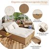 Merax Gartenliege Outdoor Rattan klappbare Doppelliege Gartenmöbel Balkonset mit Regal Bild 5