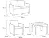 Dmora Loungeset für draußen Nelson, Outdoor-Lounge mit Couchtisch, Terrassenset mit Kissen, Gartenkomposition mit Sofa und Sesseln, 128x70 h79 cm, Beige Bild 3