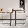 Runde Couchtische 2er Set Beistelltisch Kaffeetisch Holz Metall Untergestell Bild 3
