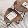 Runde Couchtische 2er Set Beistelltisch Kaffeetisch Holz Metall Untergestell Bild 4