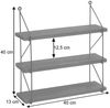 Wandregal HWC-K78, Hängeregal Schweberegal Regal, 3 Regalböden Metall Massiv-Holz Industrial 40x40x13cm ~ dunkelgrau Bild 3
