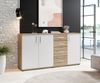 Sideboard >BC 1040< 3 Türen, 4 Schubladen, eiche rustica Dekor/ weiß - 160x84x35cm (BxHxT) Bild 2