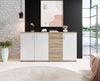 Sideboard >BC 1040< 3 Türen, 4 Schubladen, eiche rustica Dekor/ weiß - 160x84x35cm (BxHxT) Bild 4