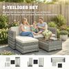 Outsunny Gartenlounge-Set mit Ecksofa, Hocker, Tisch, Sitz- & Rückenkissen, (Sitzgruppe, 5-tlg, Gartenmöbel Set), bis 4 Personen Bild 4