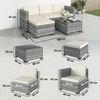 Outsunny Gartenlounge-Set mit Ecksofa, Hocker, Tisch, Sitz- & Rückenkissen, (Sitzgruppe, 5-tlg, Gartenmöbel Set), bis 4 Personen Bild 3