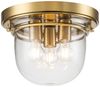 Quoizel QZ-WHISTLING-F-BB Badezimmerleuchte Whistling E27 40W IP44 Stahl, Glas; Messing gebürstet B:33cm Ø33cm dimmbar Bild 3