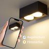 ZMH Deckenspots LED Aufbauspot - Schwarz Aufbaustrahler mit 2 Flammig Schwenkbar Deckenstrahler Warmweiß Aufbauleuchte Modern 2x5W GX53 Eckig Flach für Küche Wohnzimmer Esszimmer Korridor Flur Bild 3