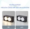 ZMH Deckenspots LED Aufbauspot - Schwarz Aufbaustrahler mit 2 Flammig Schwenkbar Deckenstrahler Warmweiß Aufbauleuchte Modern 2x5W GX53 Eckig Flach für Küche Wohnzimmer Esszimmer Korridor Flur Bild 2
