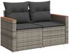 vidaXL 5-tlg. Garten-Sofagarnitur mit Kissen Grau Poly Rattan 3225913 Bild 5