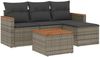 vidaXL 5-tlg. Garten-Sofagarnitur mit Kissen Grau Poly Rattan 3225913 Bild 2