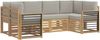 vidaXL Ecksofa Set 6 pcs Weiß und Hellgrau 245 x 128,5 x 73 cm 3392406 Bild 2