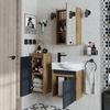 Roomart LEO Badmöbel Set– 4-teiliges Badezimmermöbel Set - Waschbeckenunterschrank mit Keramikwaschbecken, Spiegelschrank & Hochschrank - H 45 x B 24.5 x T 46.5 cm • Anthrazit-Eiche Bild 2