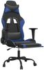 vidaXL Gaming-Stuhl mit Massage & Fußstütze Schwarz & Blau Kunstleder 345411 Bild 3