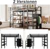 Merax Hochbett 140*200cm, dreilagiges Ablageregal, Schreibtisch, Kleiderschrank, Sicherheitsstufen mit Ablagefach, hohes Zaundesign, Eisenbett, Einzelbett, Schwarz Bild 5