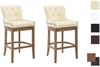CLP 2er Set Barhocker Lakewood Echtleder gepolstert,creme antik-hell Bild 2