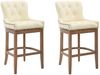 CLP 2er Set Barhocker Lakewood Echtleder gepolstert,creme antik-hell Bild 3
