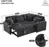 4-Sitzer Ecksofa mit Schlaffunktion, B 206,5 x T 141 x H 86 cm, Chenille in Dunkelgrau Bild 5