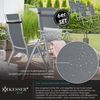 KESSER® Gartenstuhl Hochlehner mit Armlehnen | Aluminium Klappstuhl inkl. Kopfkissen Campingstuhl 7-Fach Verstellbar Rückenlehne | Atmungsaktiv & Wetterfest | Klappbar & Anti-Rutsch Hellgrau, 6 Stück Bild 3