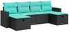 vidaXL 6-tlg. Garten-Sofagarnitur mit Kissen Schwarz Poly Rattan 3325423 Bild 2