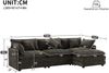 3-Sitzer Sofa B 283 x T 147 x H 84 cm aus Chenille mit beweglichem Fußhocker Bild 5