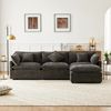 3-Sitzer Sofa B 283 x T 147 x H 84 cm aus Chenille mit beweglichem Fußhocker Bild 1