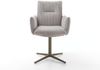 Drehstuhl Jova-Flex mit Armlehnen Cord Silbergrau Fußkreuz Effektfinish Titan 360° drehbar Taschenfederkern Bild 2