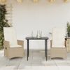 vidaXL Gartensessel mit Kissen 2 Stk. Verstellbar Beige Poly Rattan 365648 Bild 2