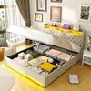 Polsterbett 180×200 cm mit ergonomischem Komfortdesign, Samtbezug in Beige Bild 3