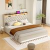 Polsterbett 180×200 cm mit ergonomischem Komfortdesign, Samtbezug in Beige Bild 5