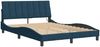Doppelbett, Bettgestell Modernen mit LED ohne Matratze Blau 140x200 cm Samt d1356e Bild 3