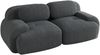 Modulares Ecksofa aus Cord, rahmenlos mit geschwungenen Armlehnen, 298 x 103 x 75 cm, Grau Bild 4