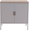 Kommode HWC-L84, Sideboard Schrank Anrichte, 2 Türen Metall 90x90x40cm, Melamin beschichtet ~ grau Bild 5