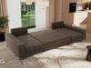 U-förmiges Ecksofa auf goldenen Metallbeinen, mit Schlaffunktion und drei Bettkästen für das Wohnzimmer - DORIAN U - Braun Velours Bild 5