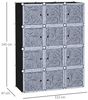 HOMCOM Kommode Garderobenschrank mit Kleiderstange (Aufbewahrungsschrank, 1 St, Kleiderschrank), Schwarz+Weiß 111 x 47 x 145 cm Bild 3