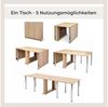Rodnik Esstisch Maxi (mit Rollen, vormontiert, für bis zu 12 Personen, Tisch ausklappbar bis 275 cm), klappbarer 5-in-1 platzsparender Multifunktionstisch Bild 3