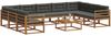 vidaXL Outdoor-Sofagarnitur mit Kissen 10 pcs Natur und Anthrazit 3368190 Bild 3