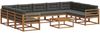 vidaXL Outdoor-Sofagarnitur mit Kissen 10 pcs Natur und Anthrazit 3368190 Bild 2