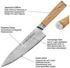 KLAMER Damastmesser Allzweckmesser 12,7cm Olive, scharfes Küchenmesser, Profi Kochmesser …, 67-Lagen Damaststahl, 61 HRC, 13° Schnittwinkel Bild 3