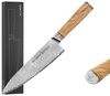 KLAMER Damastmesser Allzweckmesser 12,7cm Olive, scharfes Küchenmesser, Profi Kochmesser …, 67-Lagen Damaststahl, 61 HRC, 13° Schnittwinkel Bild 4