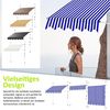 Klemmmarkise Balkon Markise Sonnenschutz Terasse Fenstermarkise Balkonmarkise Sonnensegel Windschutz Balkon Rollo - 400 x 120 cm - Grau mit LED Bild 3