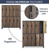 Umkleideschrank Spind BARTEK - 10 Abteile, Etikettenhalter Lüftungsschlitze | Umkleidespind Schließfachschrank Garderobenspind, 172x136x45cm Anthrazit-Nussbaum Bild 5