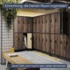 Umkleideschrank Spind BARTEK - 10 Abteile, Etikettenhalter Lüftungsschlitze | Umkleidespind Schließfachschrank Garderobenspind, 172x136x45cm Anthrazit-Nussbaum Bild 3