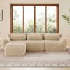 Boneless Cloud Sofa Plüsch, modulare U/L-Form, 32D Schaumstoff, körperumarmend, mit Kissen und Ottoman, kein Aufbau,72h Entfaltung,khaki Bild 3