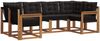 vidaXL Outdoor-Sofagarnitur mit Kissen 6 pcs Natürlich und Schwarz 3368995 Bild 2