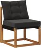 vidaXL Outdoor-Sofagarnitur mit Kissen 6 pcs Natürlich und Schwarz 3368995 Bild 3