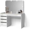 Livinity® Schminktisch Imola, Weiß/Gold/Gold, 120 cm mit LED Beleuchtung (1-St) Bild 5