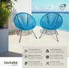 tectake 800988 2er Set Acapulco Garten Stuhl, Relaxsessel im Retro Design, Indoor und Outdoor, Lounge Sessel für Garten Balkon und Terrasse (Blau | Nr. 404409) Bild 2