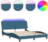 vidaXL Bettgestell mit LED ohne Matratze Blau 160x200 cm Samt 3213865 Bild 2