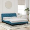 vidaXL Bettgestell mit LED ohne Matratze Blau 160x200 cm Samt 3213865 Bild 4